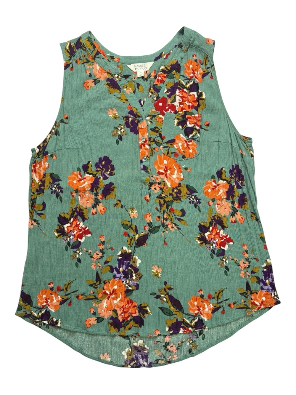 Market & Spruce Sleeveless Floral Blouse | Size 2X | Stitch Fix